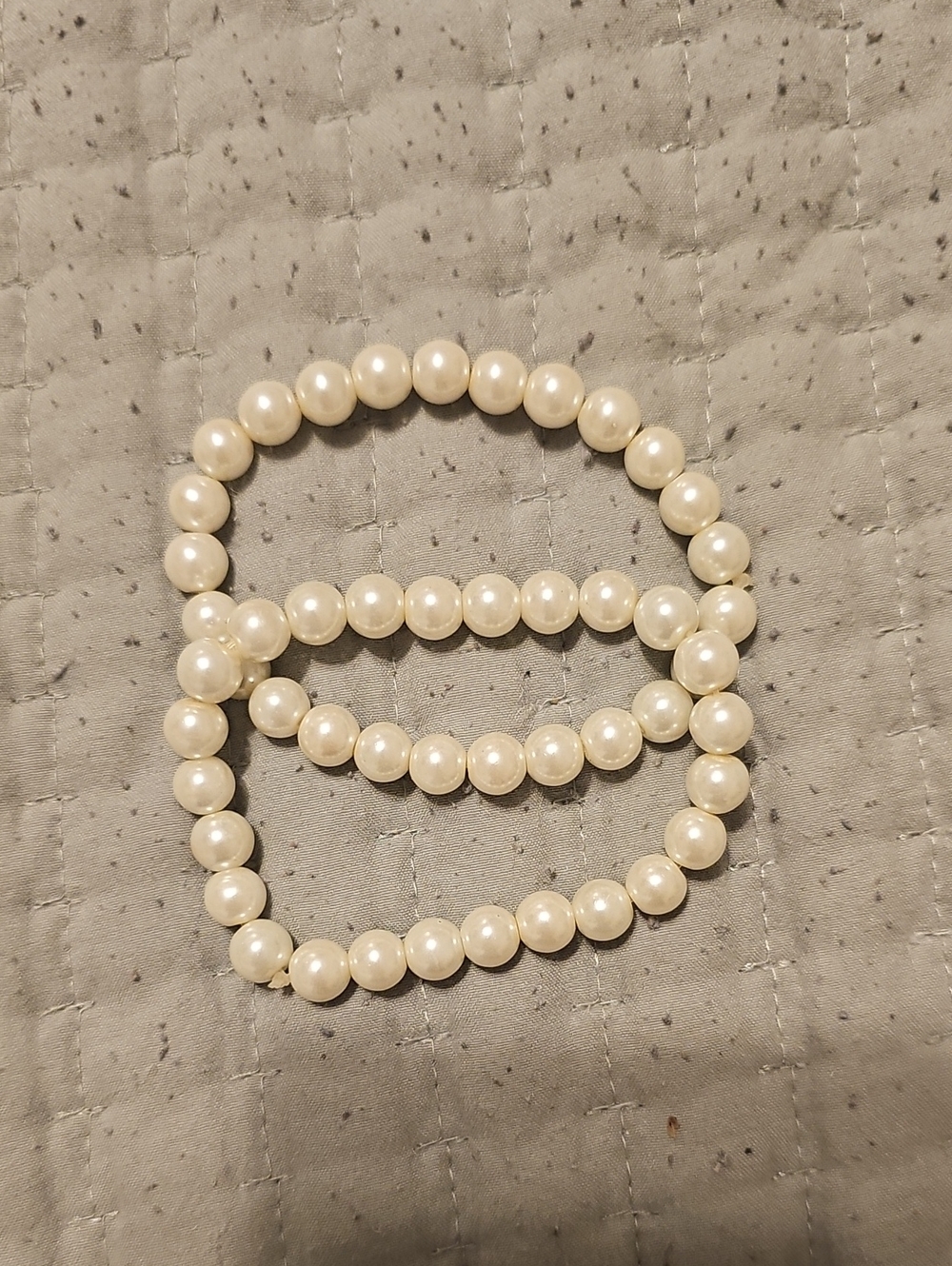 Classic White Pearl Stretch Bracelet Set - Women Jewelry